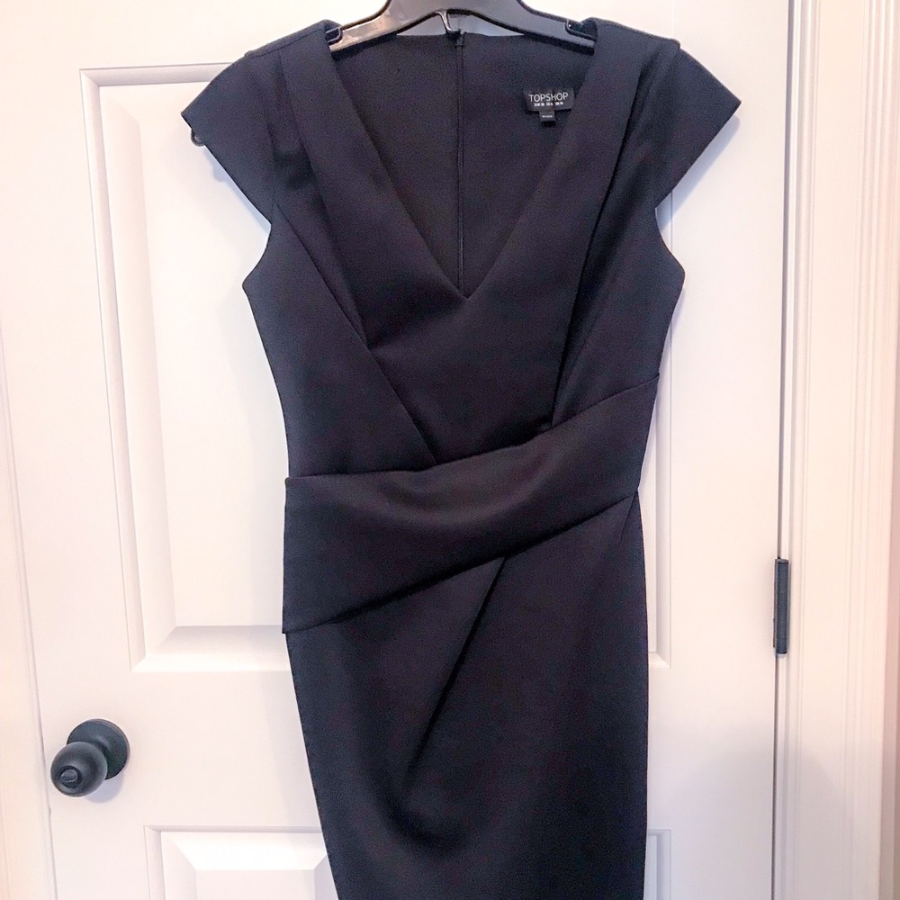 Topshop black structured dress size 6